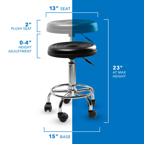 Inbox Zero Height Adjustable Lab Stool with Wheels Wayfair